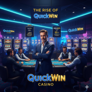  A visually striking, cinematic image of a sleek, modern casino interior.